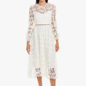 ML Monique Lhuillier Lace Midi Dress